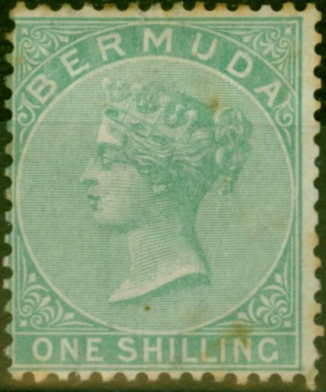 Rare Postage Stamp Bermuda 1865 1s Green SG8 Good MM