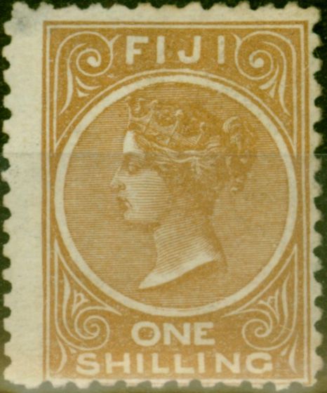 Valuable Postage Stamp from Fiji 1897 1s Pale Brown SG66 P.11 Good Mtd Mint