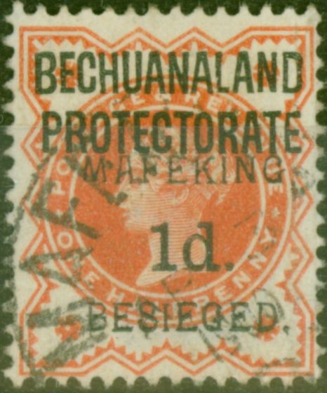 Rare Postage Stamp from Mafeking 1900 1d on 1/2d Vermillion SG6 Fine Used