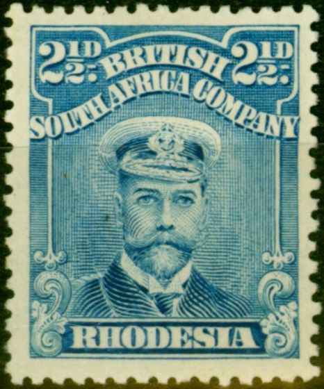 Rare Postage Stamp from Rhodesia 1913 2 1/2d Blue SG201 Fine Mtd Mint