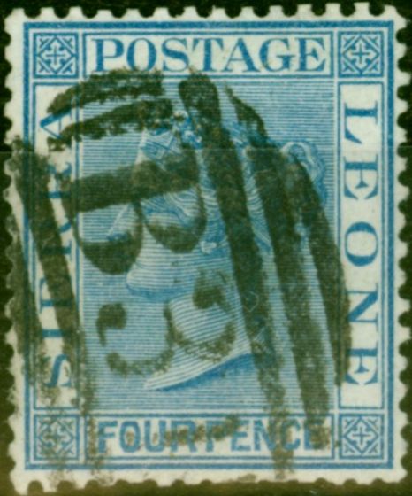 Old Postage Stamp from Sierre Leone 1883 4d Blue SG26 Good Used