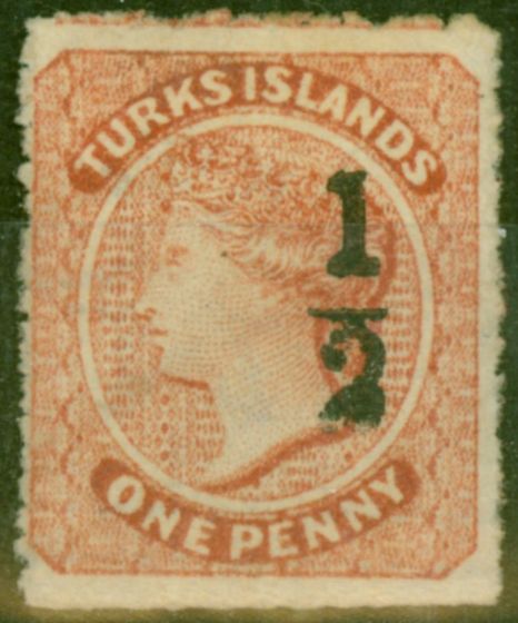 Valuable Postage Stamp from Turks & Caicos Is 1881 1/2 on 1d Dull Red SG16 Setting 8 Fine Unused