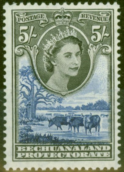 Collectible Postage Stamp from Becuanaland 1955 5s Black & Violet-Blue SG152 V.F MNH