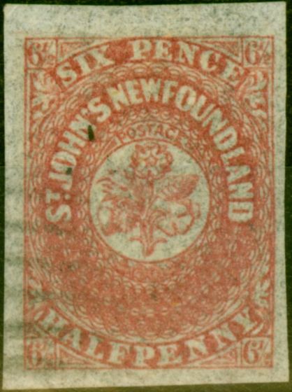 Collectible Postage Stamp from Newfoundland 1862 6 1/2d Rose-Lake SG21 V.F.U