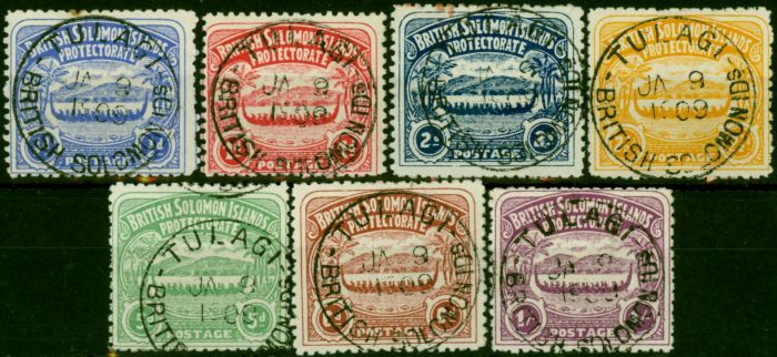 British Solomon Islands 1907 Set of 7 SG1-7 V.F.U C.T.O  King Edward VII (1902-1910) Valuable Stamps