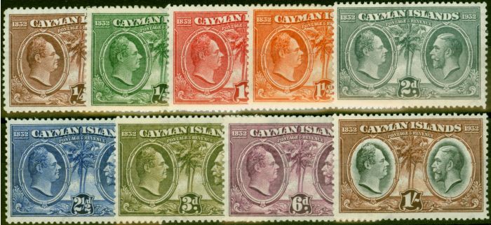 Collectible Postage Stamp from Cayman Islands 1932 Set of 9 to 1s SG84-92 Fine Lightly Mtd Mint