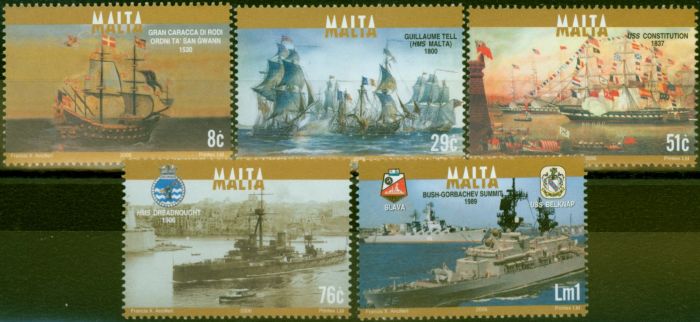 Old Postage Stamp Malta 2006 Naval Vessels Set of 5 SG1490-1494 V.F MNH