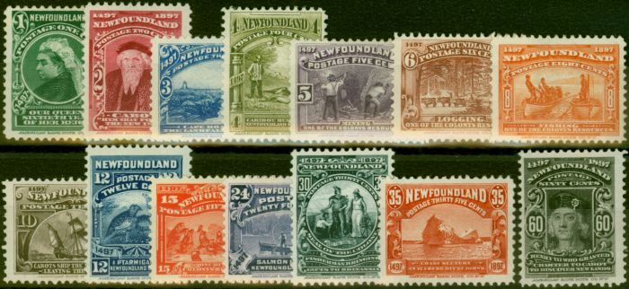 Old Postage Stamp Newfoundland 1897 Set of 14 SG66-79 Fine MM Set