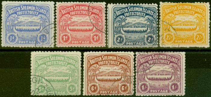 Old Postage Stamp from Solomon Islands 1907 Set of 7 SG1-7 Superb Used Very Fresh Quality Set