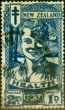 Old Postage Stamp from New Zealand 1931 1d Blue Smiling Boy SG547 Fine Used