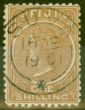 Old Postage Stamp from Fiji 1899 1s Pale Brown SG67 V.F.U