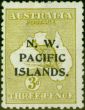 Old Postage Stamp from New Guinea 1915 3d Greenish Olive SG76c (B) Fine Lightly Mtd Mint
