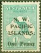 Old Postage Stamp from New Guinea 1918 1d on 1s Green SG101 Fine MNH