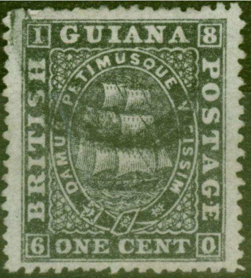 Valuable Postage Stamp from British Guiana 1875 1c Black SG106 Perf 15 Fine Used