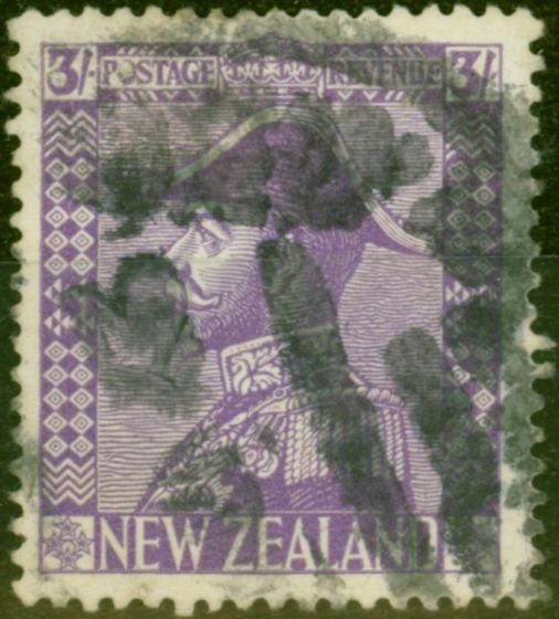 Old Postage Stamp New Zealand 1927 3s Pale Mauve SG470 Good Used