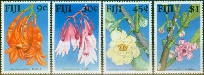 Rare Postage Stamp Fiji 1988 Flowers Set of 4 SG782-785 V.F MNH