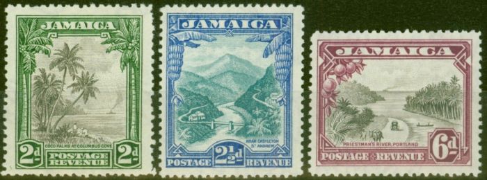 Old Postage Stamp from Jamaica 1932 set of 3 SG111-113 Very Lightly Mtd Mint