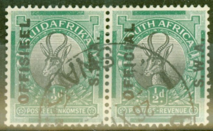 Old Postage Stamp from S.W.A 1929 1/2d Black & Green SG09 V.F.U
