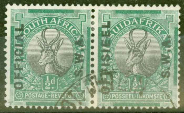 Rare Postage Stamp from S.W.A 1929 1/2d Black & Green SG09 V.F.U.