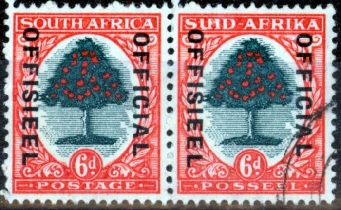Collectible Postage Stamp from South Africa 1938 6d Green & Vermilion SG024c  Fine Used (8)