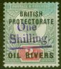 Old Postage Stamp from Oil Rivers 1893 1s on 2d SG37 Fine Very Lightly Mtd Mint