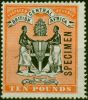 Valuable Postage Stamp from B.C.A Nyasaland 1896 £10 Black & Orange Specimen SG41s Fine & Fresh MM