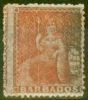 Collectible Postage Stamp from Barbados 1869 (4d) Dull Vermilion SG28 Fine Mtd Mint