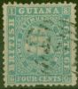 Valuable Postage Stamp from British Guiana 1862 4c Pale Blue SG45 Good Used