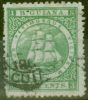 Rare Postage Stamp from British Guiana 1864 24c Green SG80 P.12.5 Fine Used