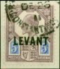 British Levant 1905 5d Dull Purple & Ultramarine SGL8 Fine Used on Small Piece  King Edward VII (1902-1910) Collectible Stamps