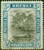 Old Postage Stamp from Brunei 1907 5c Grey-Black & Blue SG27 V.F.U