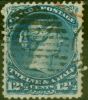 Rare Postage Stamp Canada 1868 12 1/2c Bright Blue SG60b Watermarked Double Lined 'HW' Fine Used