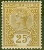 Collectible Postage Stamp from Ceylon 1886 25c Yellow-Brown SG198 Fine Lightly Mtd Mint