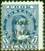 Old Postage Stamp from Cook Islands 1899 1/2d on 1d Blue SG21 Fine Mtd Mint