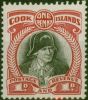Cook Islands 1932 1d Black & Lake SG100 Fine & Fresh LMM  King George V (1910-1936) Old Stamps