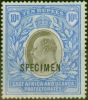 Rare Postage Stamp from East Africa KUT 1903 10R Grey & Ultramarine Specimen SG145 Fine Lightly Mtd Mint