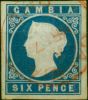 Gambia 1869 6d Blue Pale Shade SG3a Fine Used . Queen Victoria (1840-1901) Used Stamps