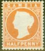 Valuable Postage Stamp from Gambia 1880 1/2d Orange SG10B Fine Lightly Mtd Mint