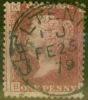 Rare Postage Stamp from GB 1864 1d Rose-Red SG43 PL 212 Fine Used ``CHELTENHAM FE 25 79`` CDS