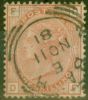 Rare Postage Stamp from GB 1881 1s Orange-Brown SG163 Pl 13 Fine Used ``BATH`` Sq Circle Cancel