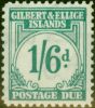 Old Postage Stamp Gilbert & Ellice Islands 1940 1s6d Turquoise-Green SGD8 Fine MNH