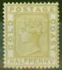 Old Postage Stamp from Gold Coast 1879 1/2d Olive-Yellow SG4 Fine Mtd Mint