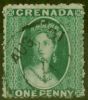 Old Postage Stamp from Grenada 1864 1d Green SG4 Fine Used