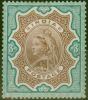 Rare Postage Stamp from India 1895 3R Brown & Green SG108 Fine Lightly Mtd Mint
