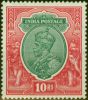 Valuable Postage Stamp India 1927 10R Green & Scarlet SG217 V.F & Fresh LMM Clear White Gum