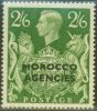 Rare Postage Stamp from Morocco Agencies 1949 2s6d Yellow-Green SG92var Major Re-entry to Unicorn Fine Lightly Mtd Mint