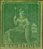 Collectible Postage Stamp from Mauritius 1858  Green SG27 Fine Mtd Mint