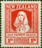 New Zealand 1930 1d + 1d Scarlet SG545 Fine & Fresh LMM  King George V (1910-1936) Old Stamps