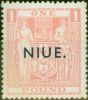 Collectible Postage Stamp Niue 1943 £1 Pink SG82 Fine VLMM