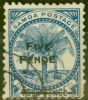 Valuable Postage Stamp from Samoa 1893 5d on 4d Blue SG67var PENOE Error Fine Used Un-listed Rare